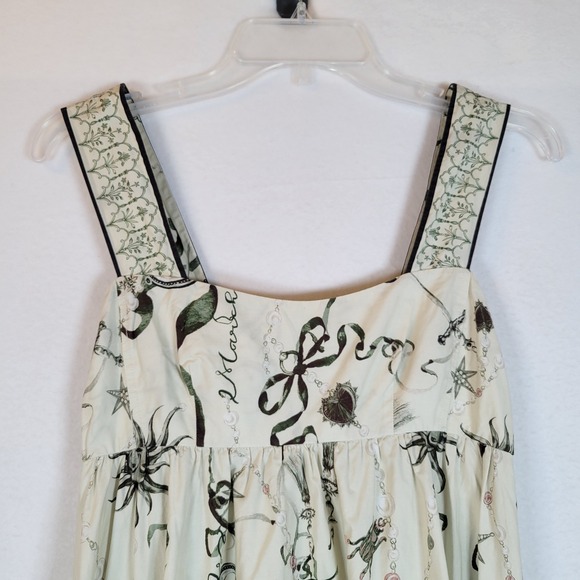 MARCHESA ROSA Womens Marilla Cotton Dress Size 4 Floral Maxi Sundress Beige - Picture 5 of 13